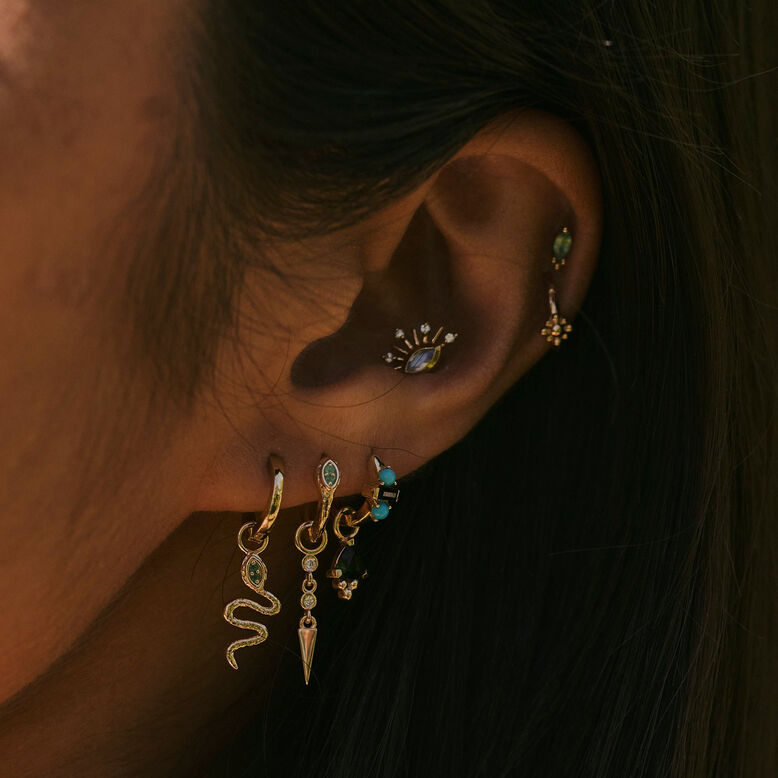Diamond Drop Spike Earring Charm 9k Gold Single, , hi-res