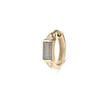 Labradorite & Diamond Huggie Hoop Earring 9k Gold Single