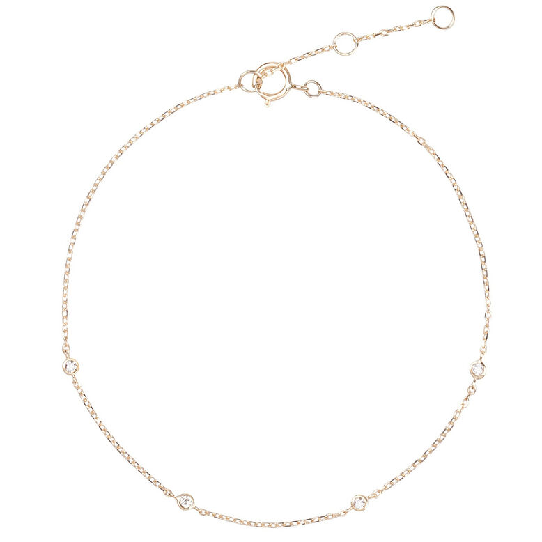 Diamond Station Bracelet 9k Gold, , hi-res