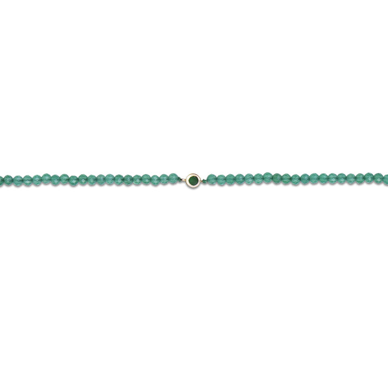 Birthstone Beaded Bracelet 9k Gold Emerald, , hi-res