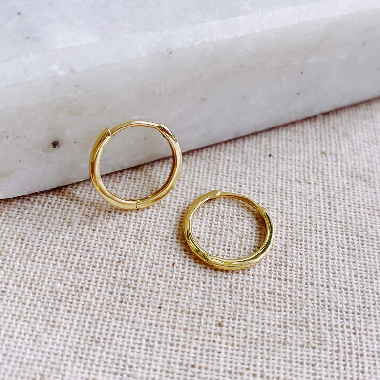 Medium Hoop Earring 9K Gold single, , hi-res