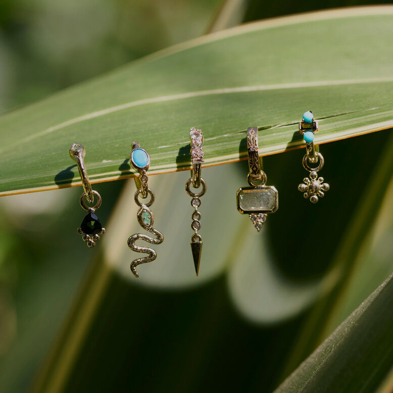 Diamond Drop Spike Earring Charm 9k Gold Single, , hi-res