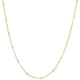 16" Stationed Bead Chain 9k Gold, , hi-res