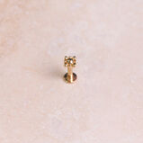 Mini Diamond Beaded Huggie Hoop 9k Gold Single, , hi-res