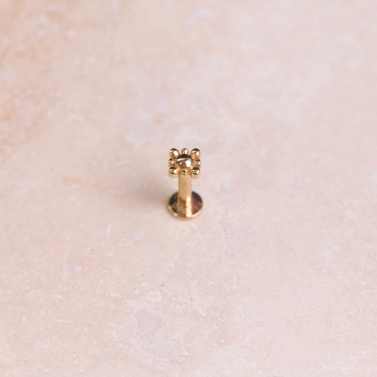 Mini Diamond Beaded Huggie Hoop 9k Gold Single, , hi-res