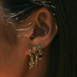 Emerald Snake Earring Charm 9k Gold Single, , hi-res