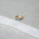 Labradorite &amp; Diamond Huggie Hoop Earring 9k Gold Single, , hi-res