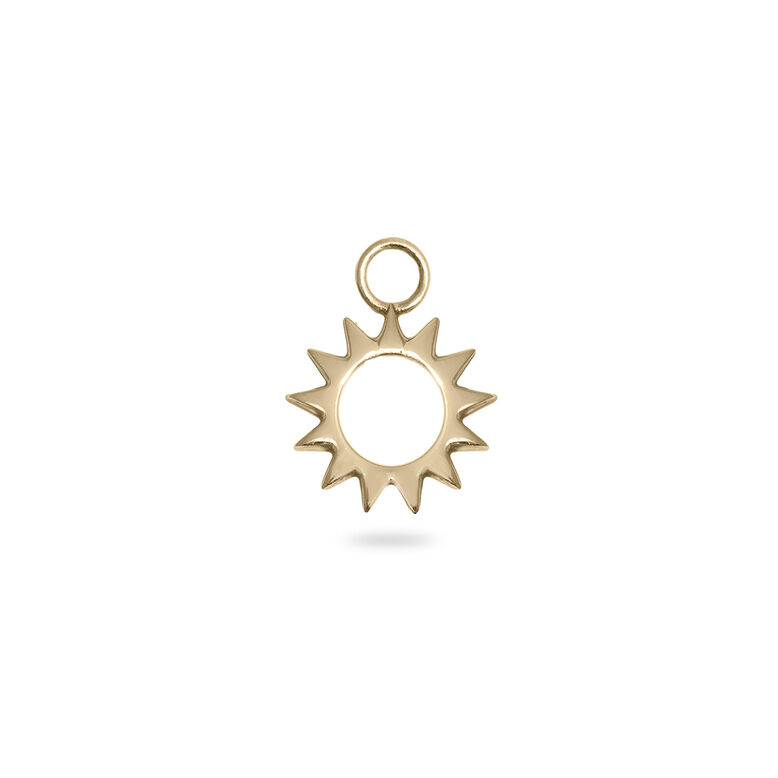 Sunburst Silhouette Earring Charm 9k Gold Single, , hi-res