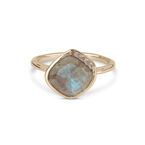 Grecian Labradorite Stone Ring 9k Gold Size J