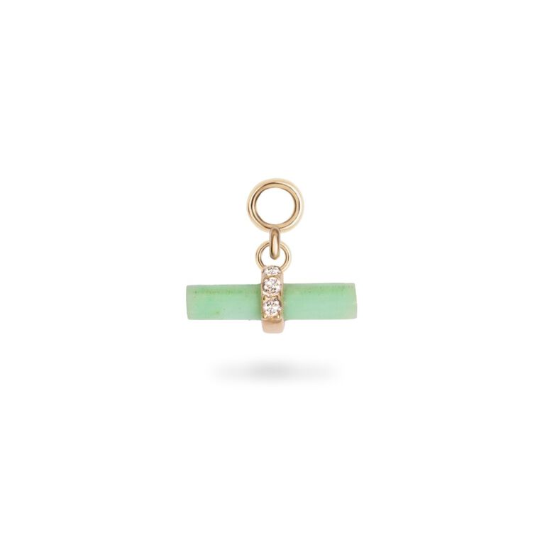 Chrysoprase T-Bar Earring Charm 9k Gold Single, , hi-res