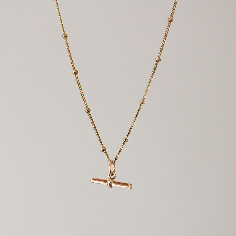 T- Bar Pendant 9k Gold, , hi-res