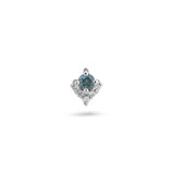 London Blue Topaz &amp; Diamond Arrow Flat Back 14k White Gold 8mm Single, , hi-res