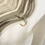 Amazonite Boho Huggie Hoop Earring 9k Gold single, , hi-res