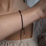 Diamond Solitaire Friendship Bracelet Black 9k Gold, , hi-res