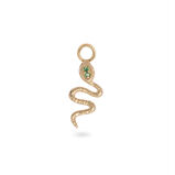Emerald Snake Earring Charm 9k Gold Single, , hi-res