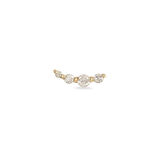 Graduated Diamond Curve Flat Back Earring 14k Gold 8mm Single, , hi-res