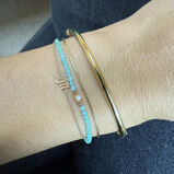 Birthstone Beaded Bracelet 9k Gold Opal, , hi-res