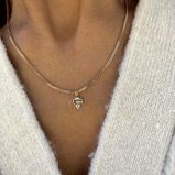 Green Tourmaline, Diamond &amp; Moonstone Pendant 9k Gold, , hi-res