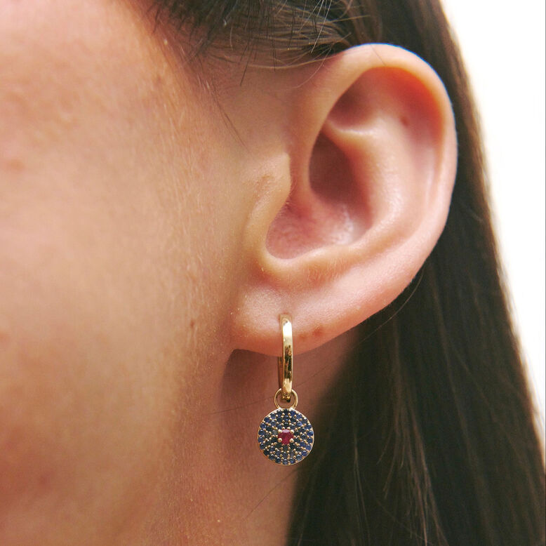 Medium Hoop Earring 9K Gold single, , hi-res