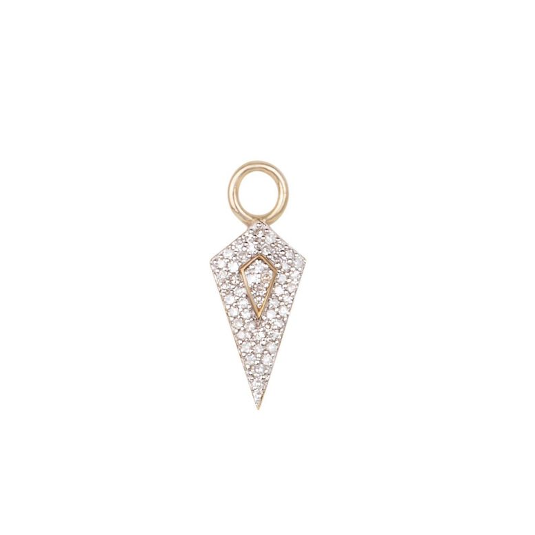 Diamond Rhombus Earring Charm 9k Gold Single, , hi-res