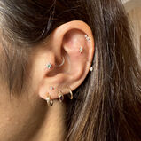 Hammered Huggie Hoop Earring 9k Gold Single, , hi-res