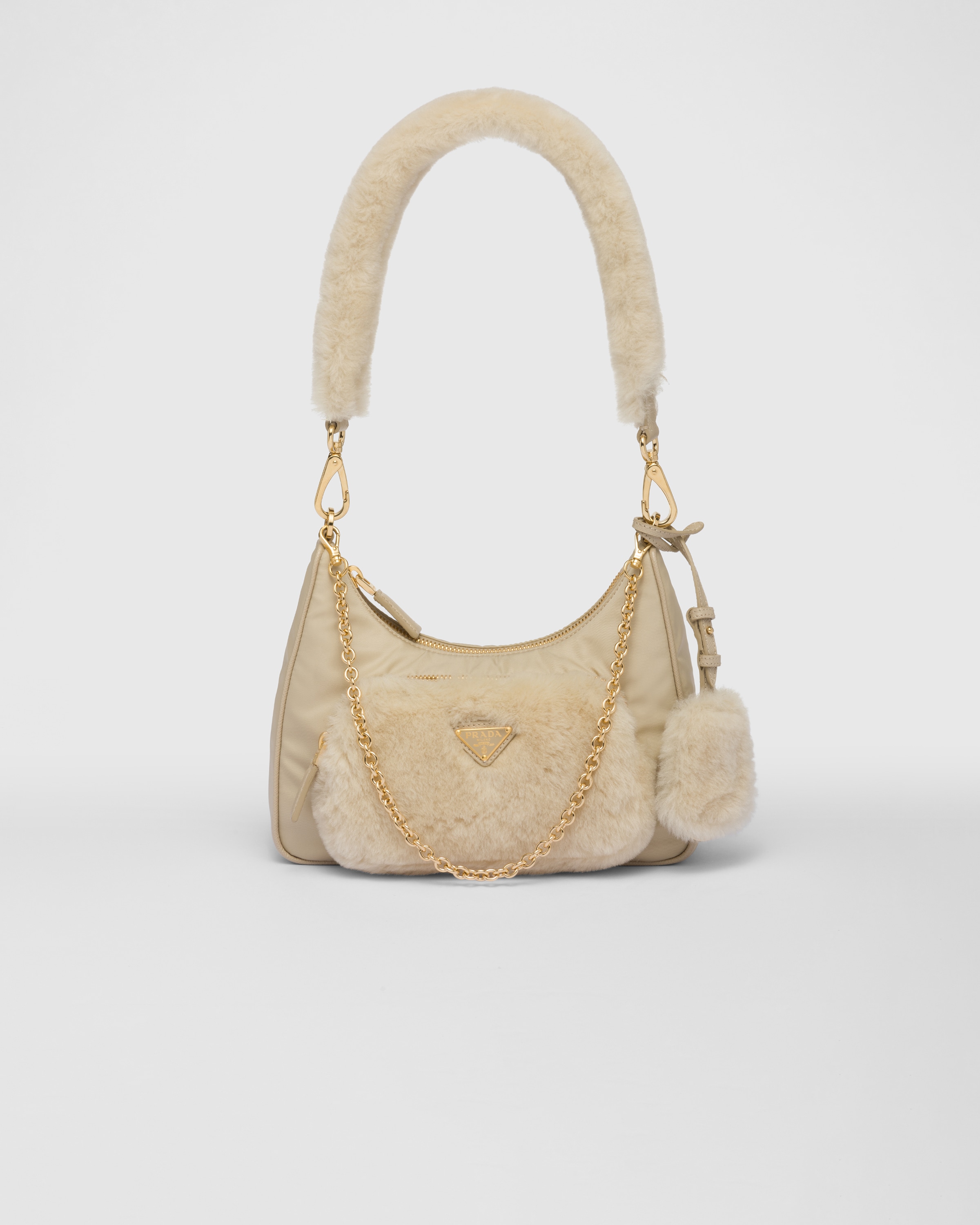 Re Nylon and shearling mini bag Reserve Collect