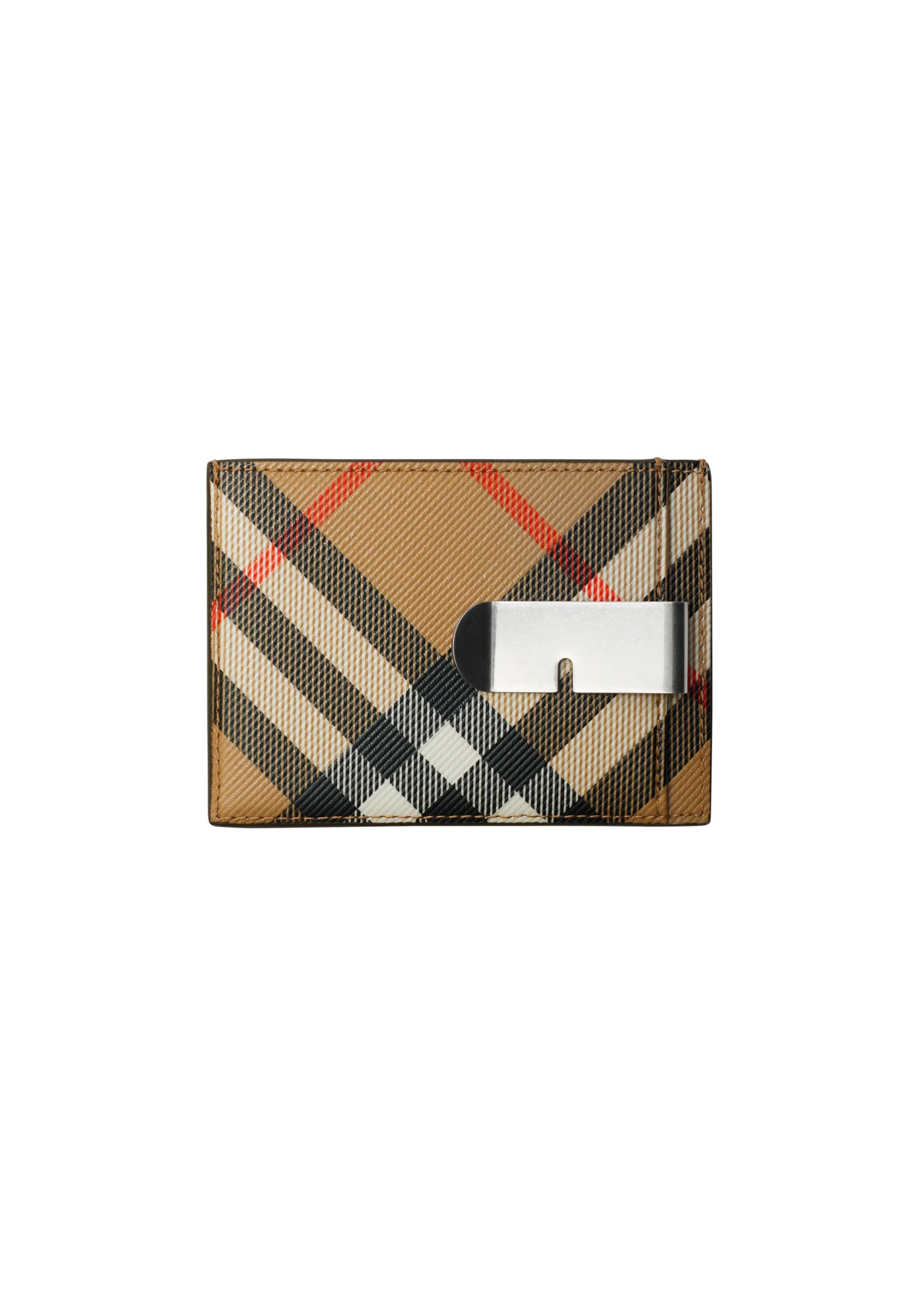 Burberry Check Clip Card Case Leather Accessories Heathrow