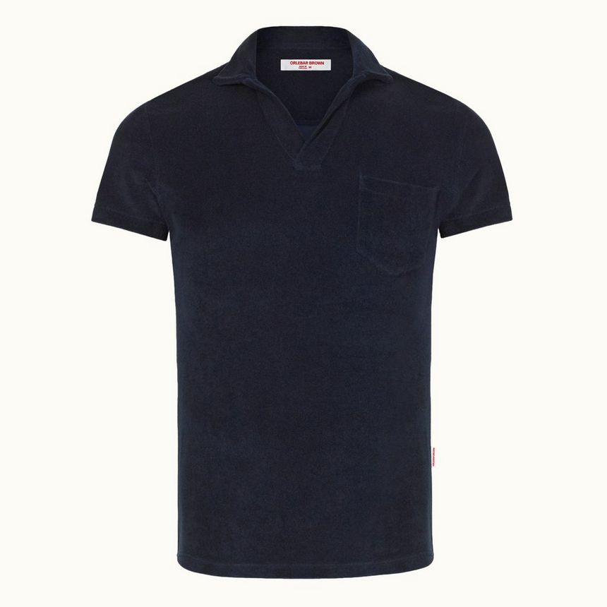 Orlebar Brown Terry Navy Tops Heathrow Reserve Collect
