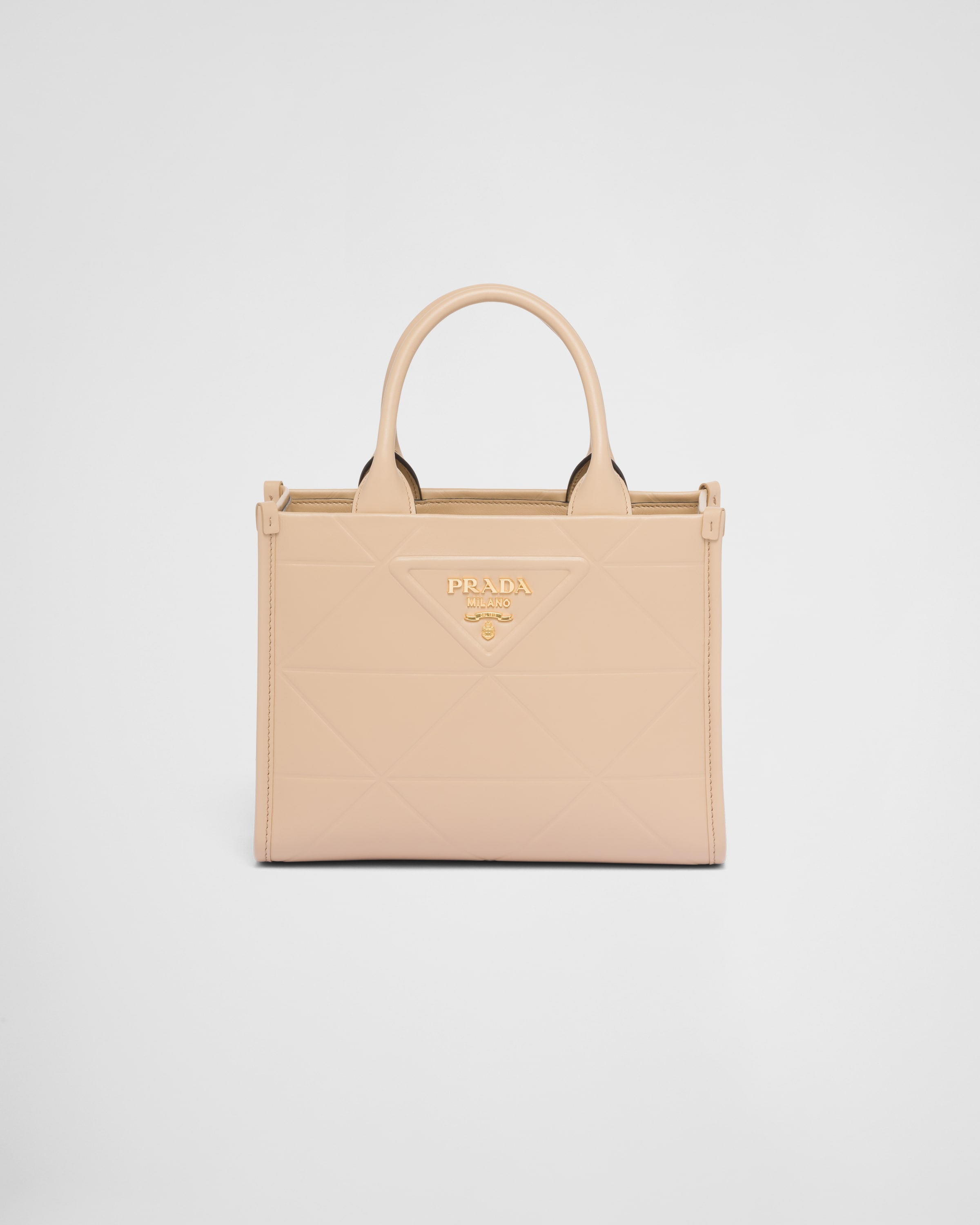 Prada Mini Prada Symbole leather bag with stitching Tote Heathrow Reserve Collect
