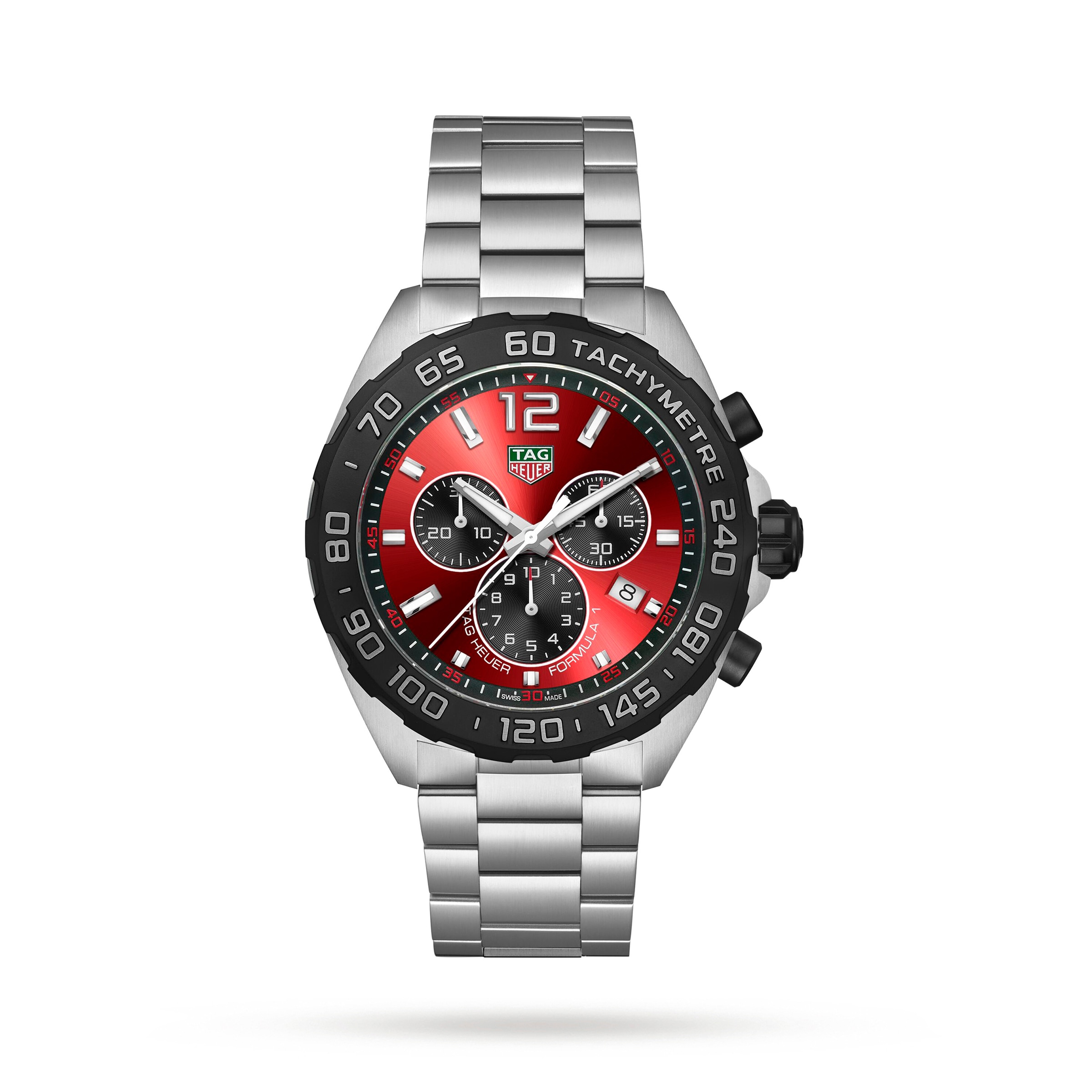 Tag Heuer Formula 1 Quartz Chronograph 200M 43mm Mens Watch Red Fine Watches Heathrow Reserve Collect