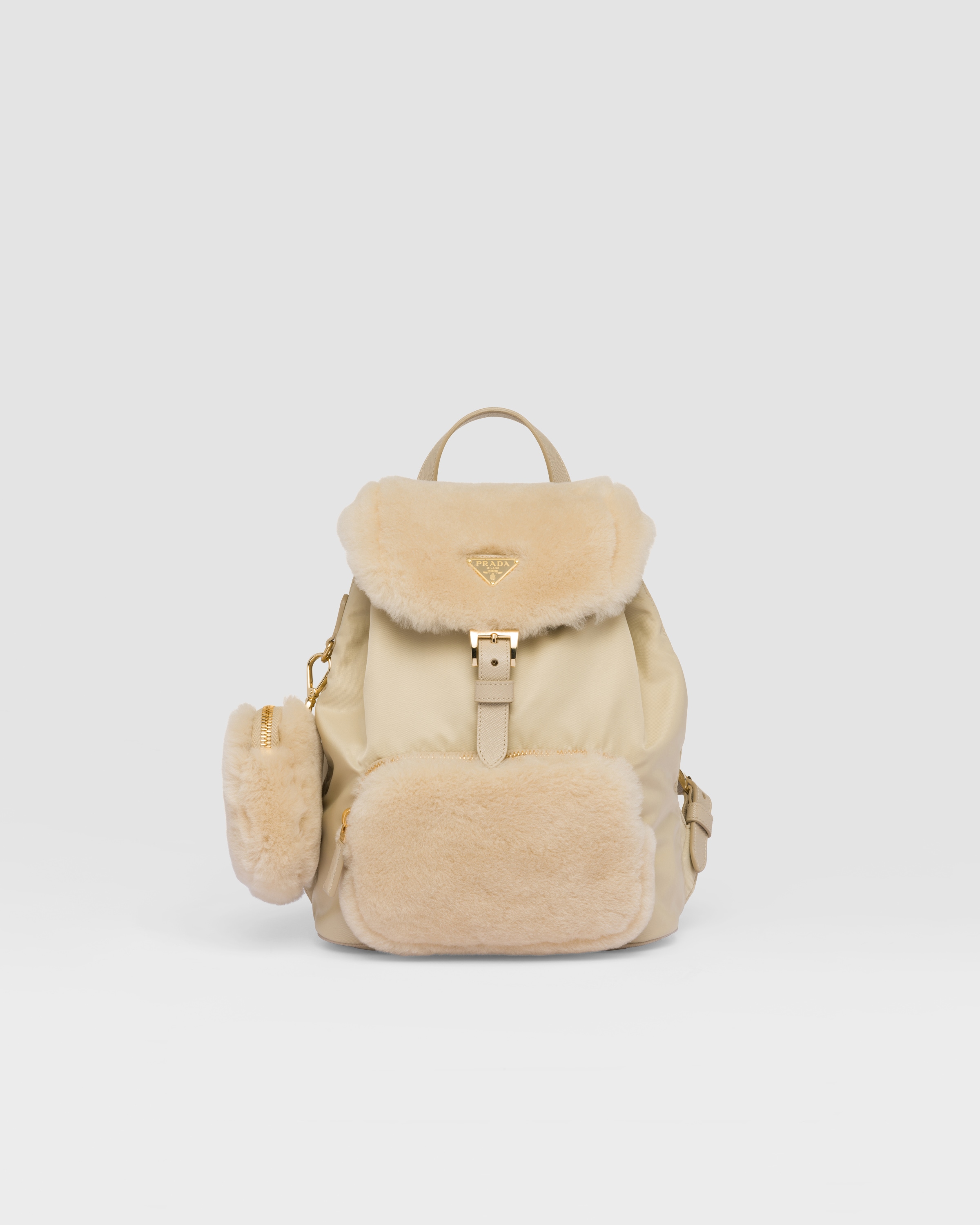 Re Nylon and shearling backpack Reserve Collect