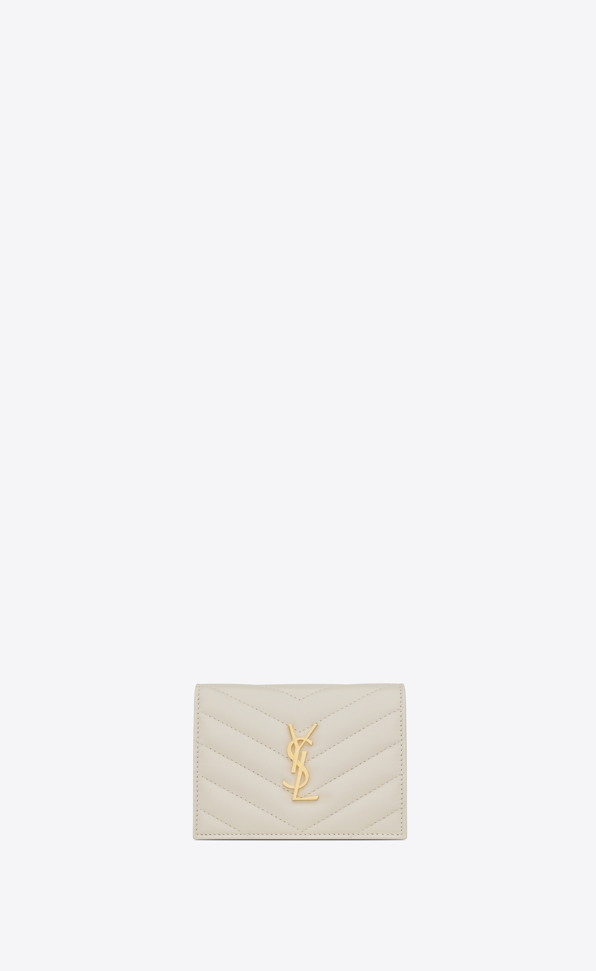 Ysl card holder hot sale cream