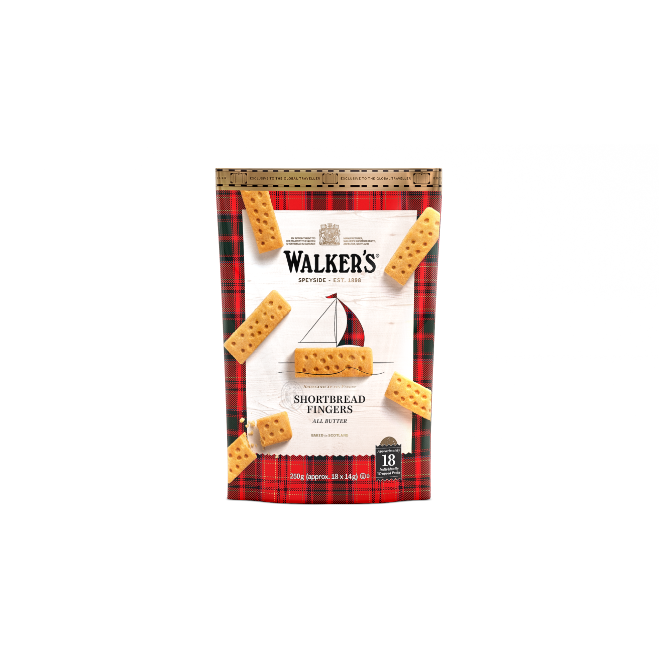 Walkers Shortbread Fingers - 1 Pack, 250g - Authentic Scottish Butter Cookies, No Preservatives