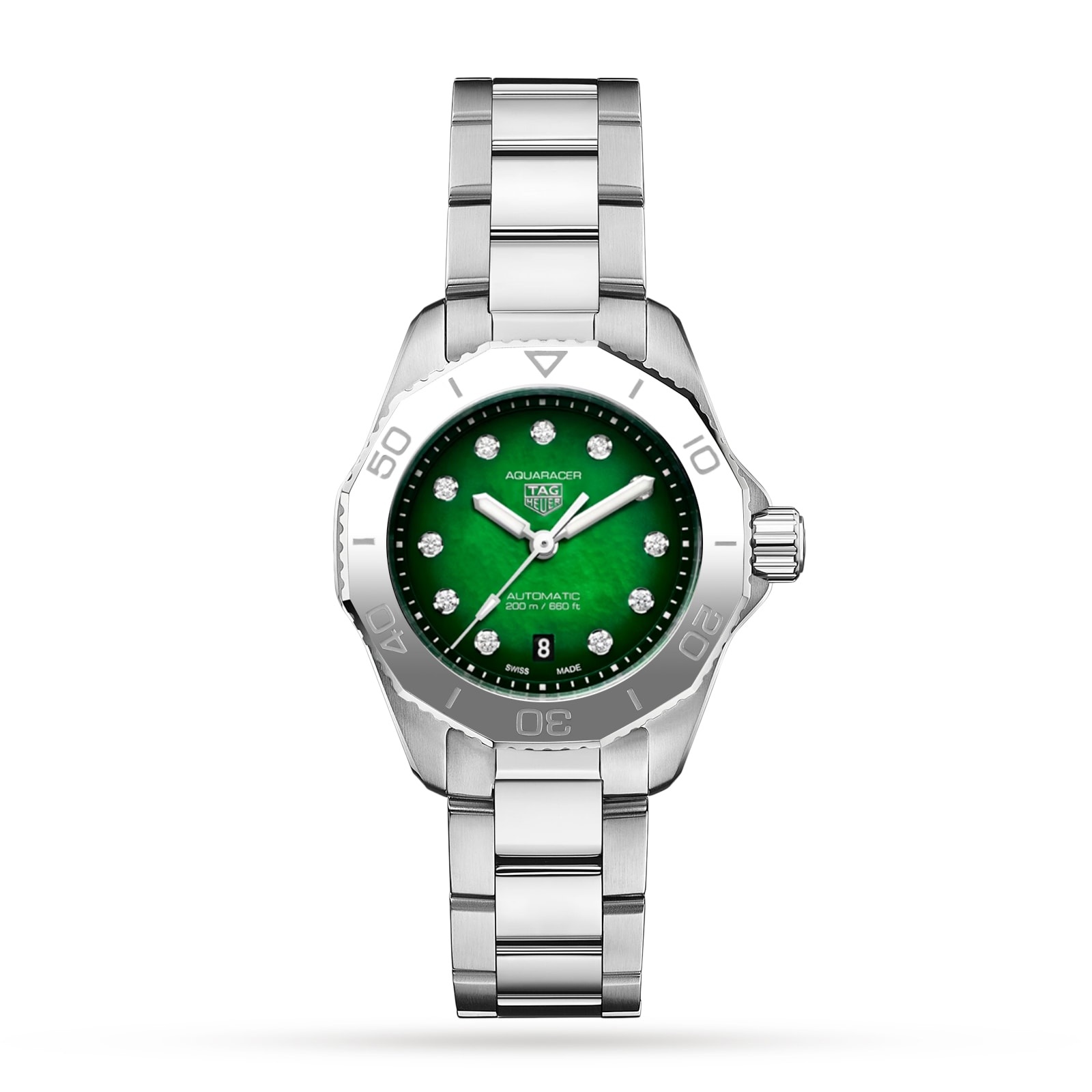 Tag Heuer Aquaracer Professional 200 30mm Ladies Watch Green Fine