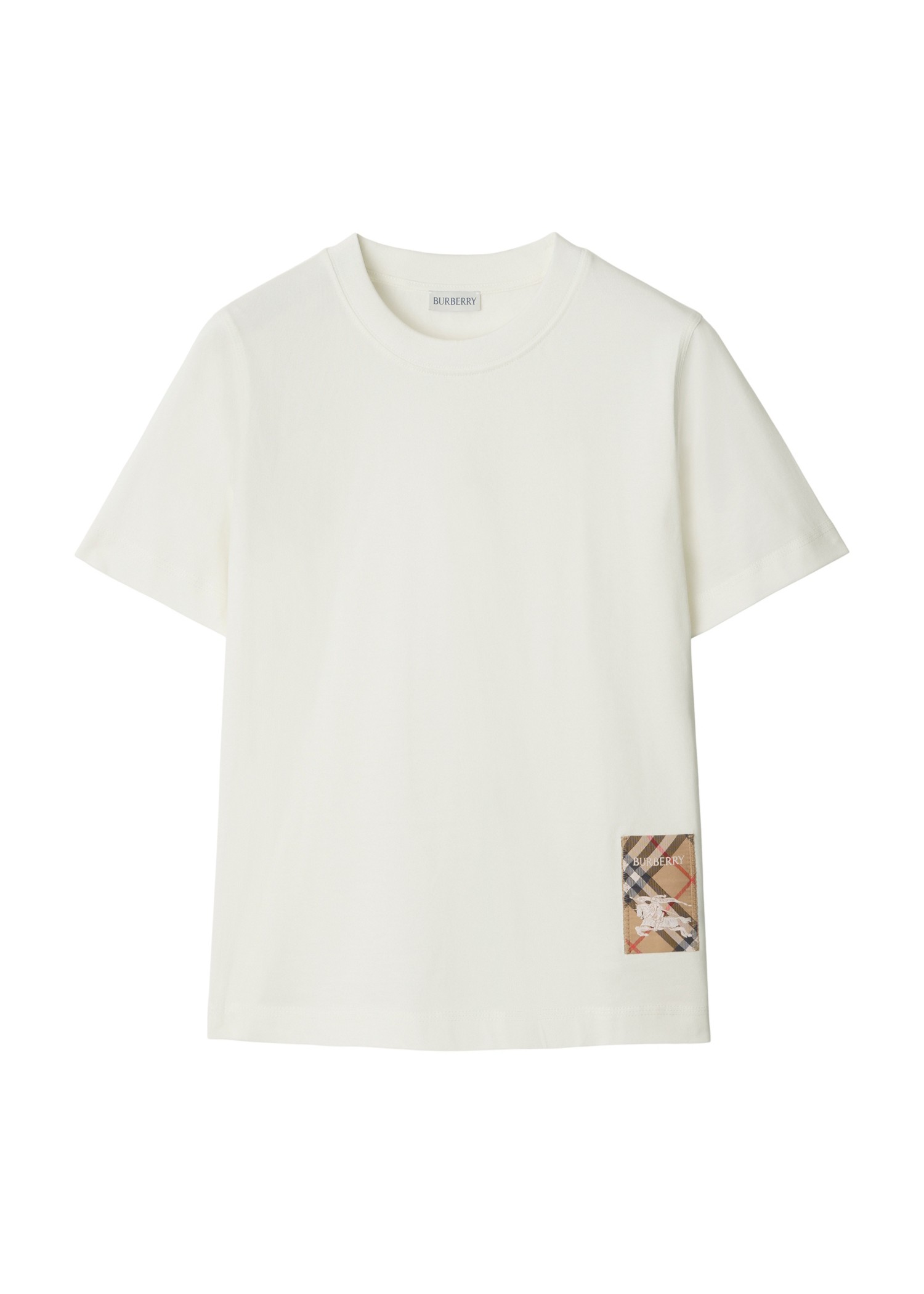 Burberry Check Label Cotton T-shirt Tops | Heathrow Reserve & Collect