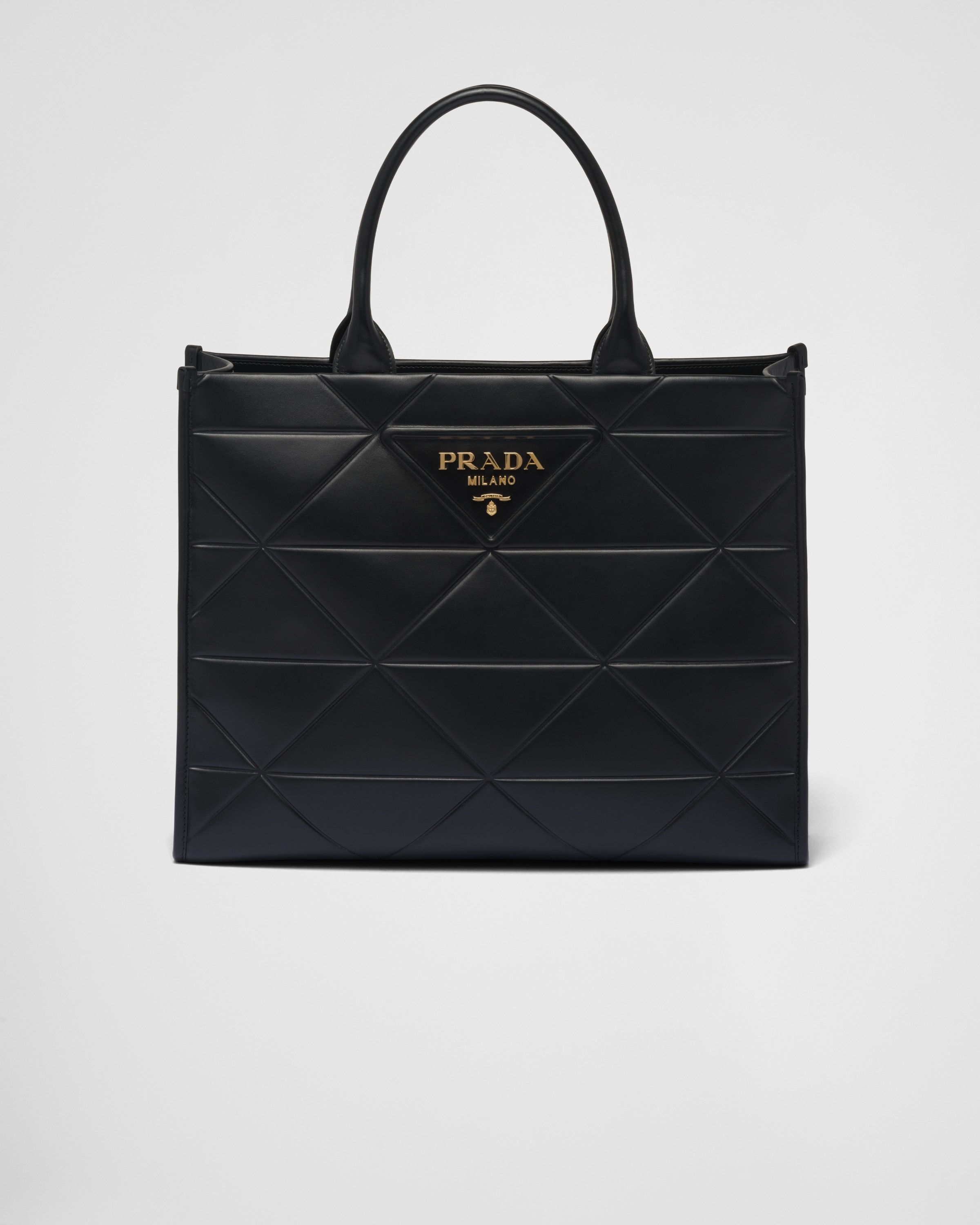 Large leather Prada Symbole bag with topstitching Reserve Collect