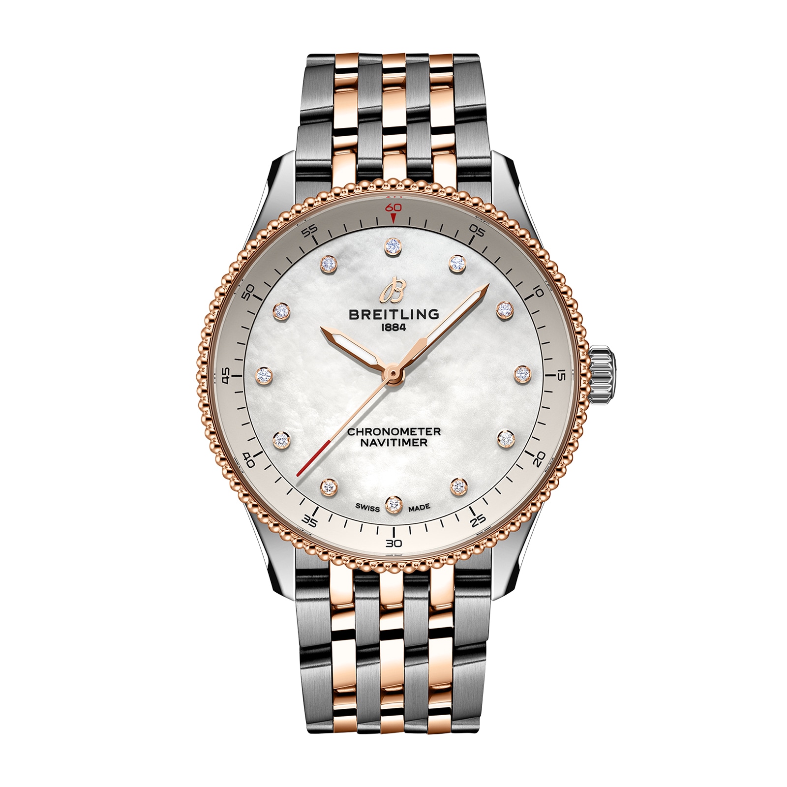 Breitling Navitimer 32mm Ladies Watch White Mother Of Pearl 