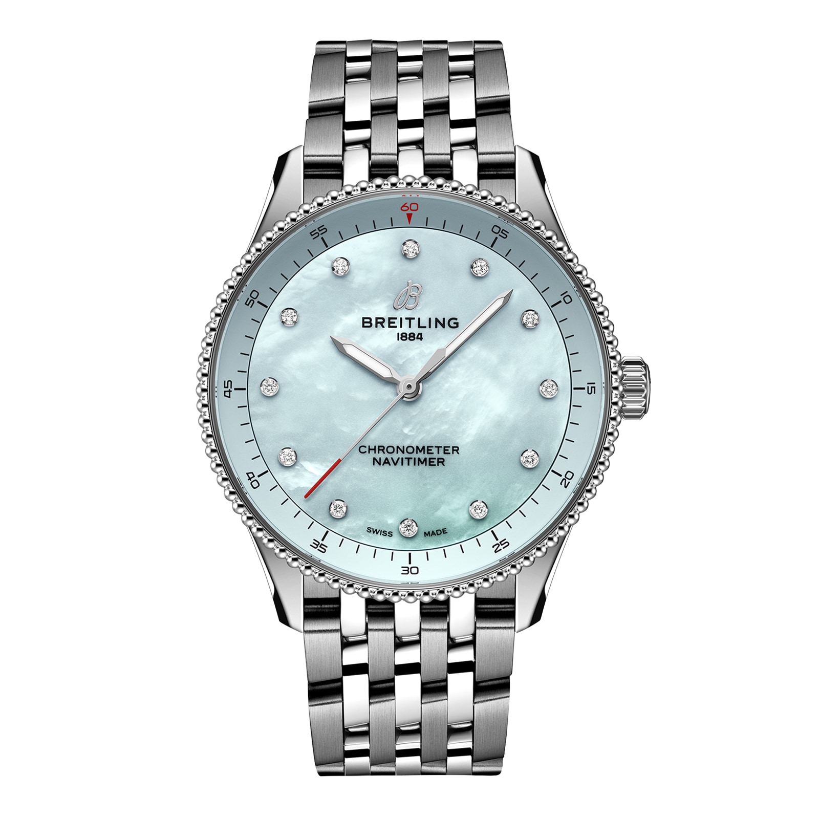 Breitling Navitimer 32mm Ladies Watch Blue Mother Of Pearl Fine 