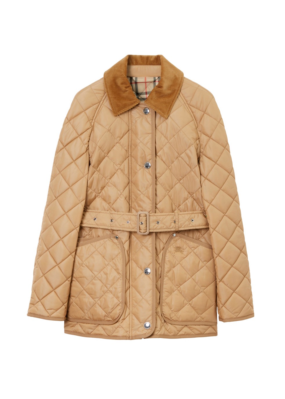 Logo button shop diamond quilted jacket