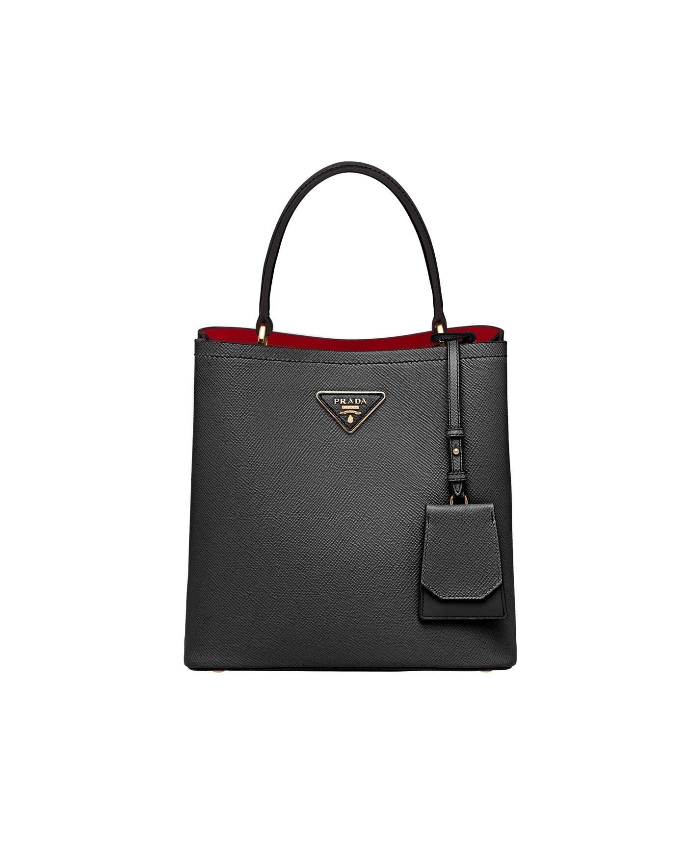 Medium saffiano leather prada panier bag best sale