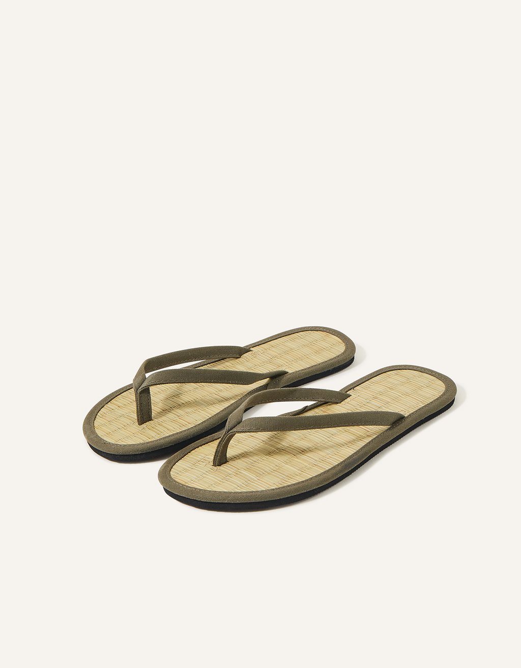 Accessorize Plain Seagrass Flip Flops Sandals Heathrow Reserve