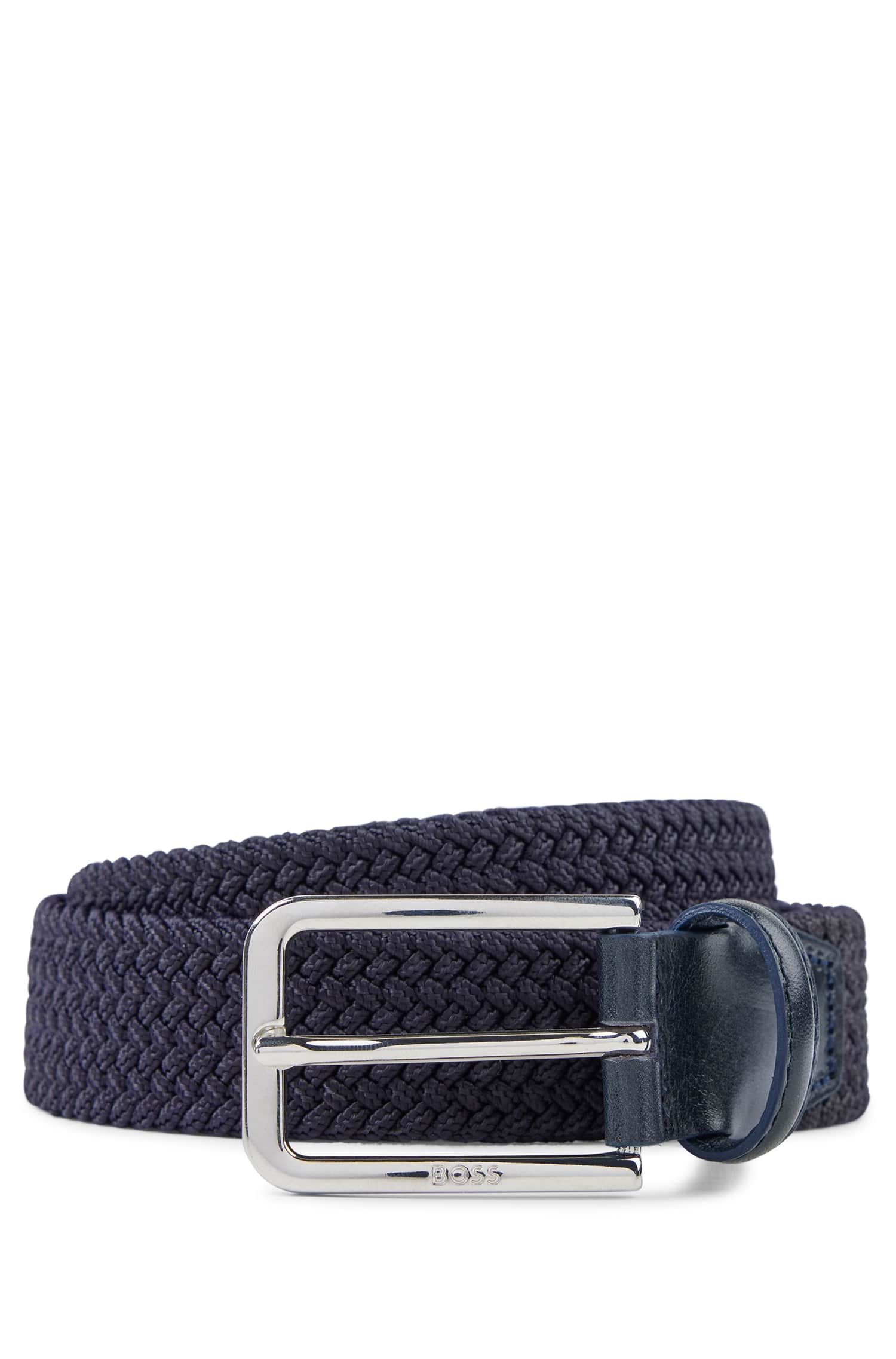 Boss Woven belt with leather facings Belts | Heathrow Reserve & Collect