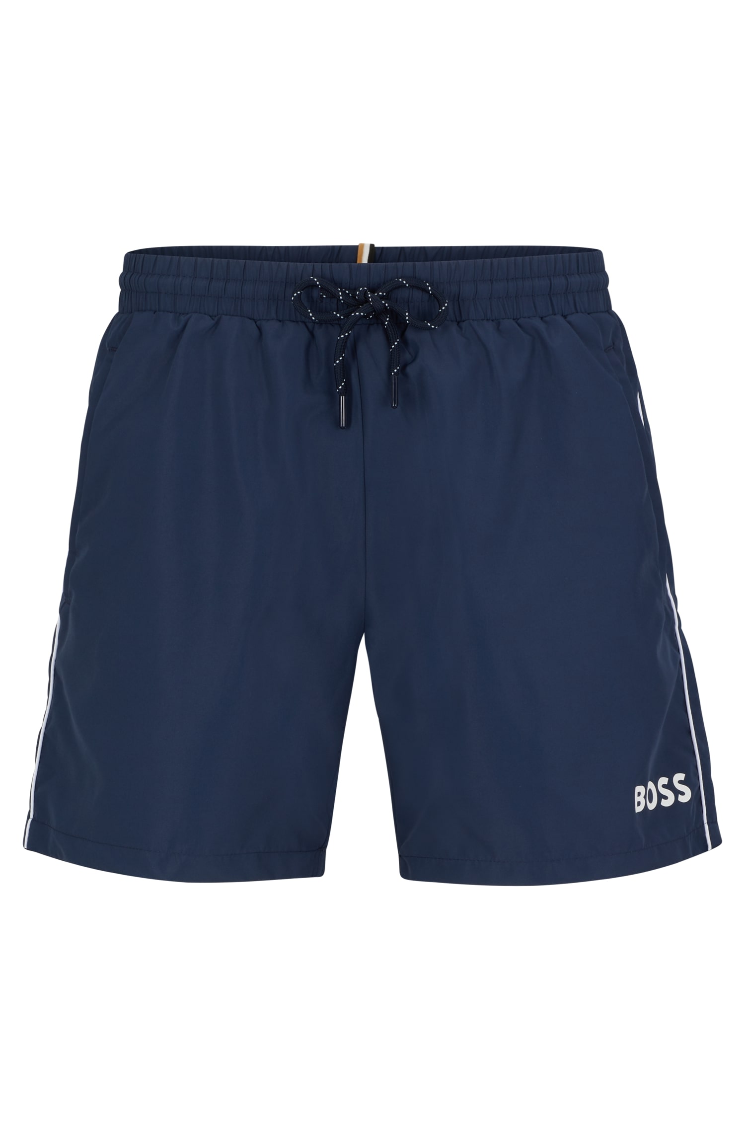 Boss Quick-drying swim shorts with logo and piping Beachwear | Heathrow ...