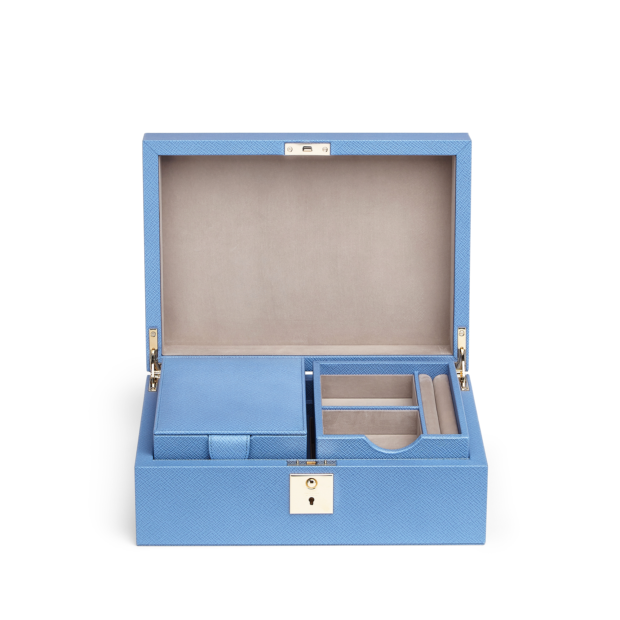 Smythson Panama Jewellery Box with Travel Tray Gifts Heathrow